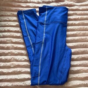 Fabletics Blue Leggings with Gray Accents